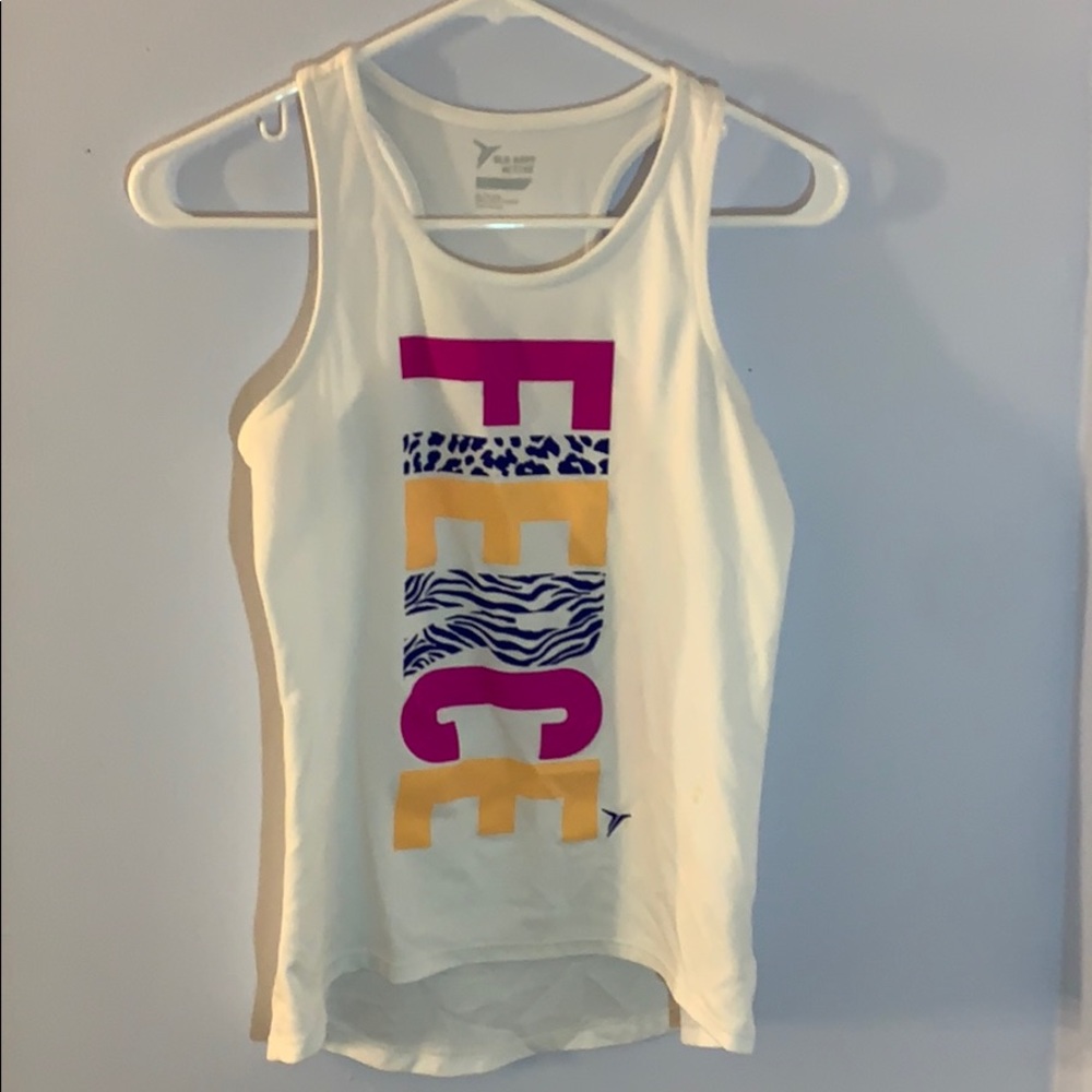 White workout racerback tank